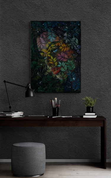 2Squares Art Studio, oryginalny obraz na plotnie, obraz do salonu, obraz na sciane, Neelam, 70 x 100 cm, wizualizacja2