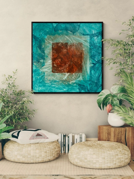 obrazy oryginalne Burning inside 100x100 cm 2Squares Art Studio