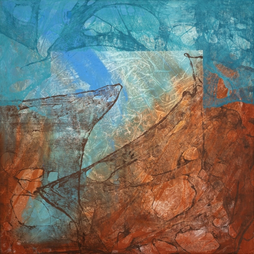 obrazy abstrakcyjne Between Tides 100x100 cm 2Squares Art Studio